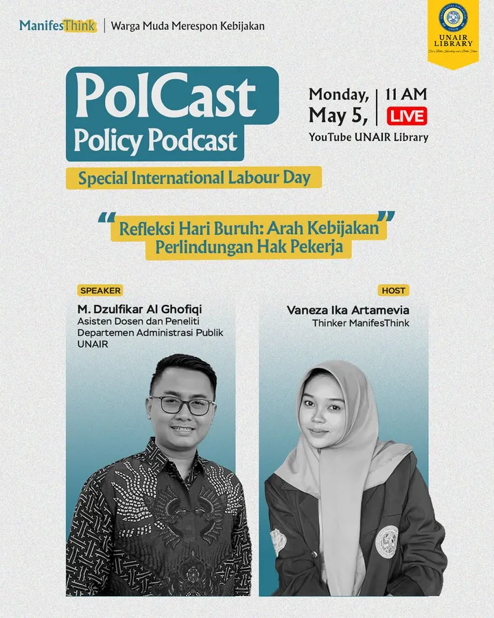 PolCast bersama Unair Library: "Meneropong Masa Depan Indonesia dari Perspektif Warga Muda".